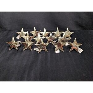Silver Star Napkin Ring 5 Point Made In India Set Of 14 -3 Inch Texas Christmas
